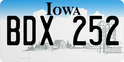 IA license plate BDX252