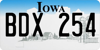 IA license plate BDX254