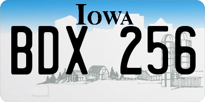 IA license plate BDX256