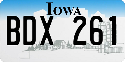 IA license plate BDX261