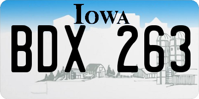 IA license plate BDX263