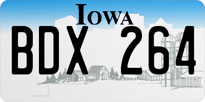 IA license plate BDX264