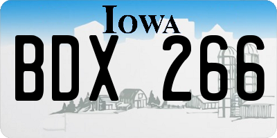 IA license plate BDX266