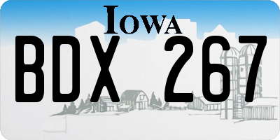 IA license plate BDX267
