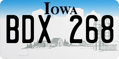 IA license plate BDX268