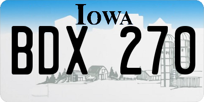 IA license plate BDX270