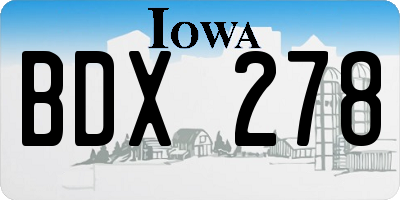 IA license plate BDX278