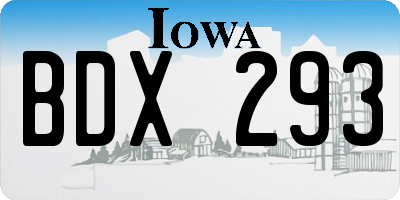 IA license plate BDX293