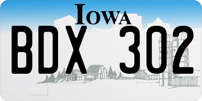 IA license plate BDX302