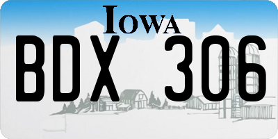 IA license plate BDX306