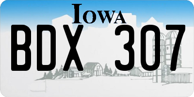 IA license plate BDX307