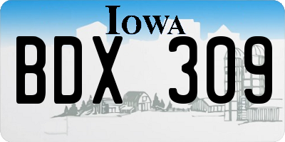 IA license plate BDX309
