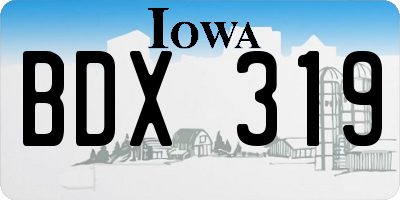 IA license plate BDX319