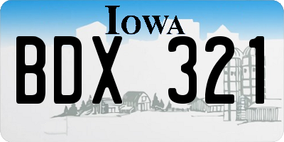 IA license plate BDX321