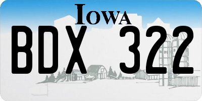 IA license plate BDX322
