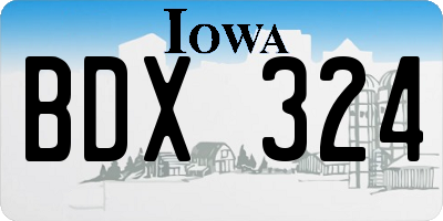 IA license plate BDX324