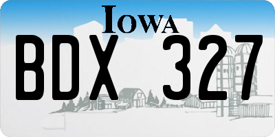 IA license plate BDX327