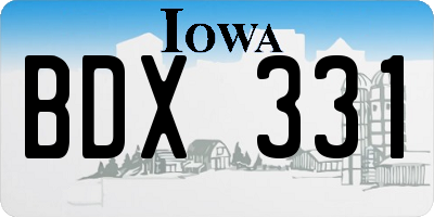 IA license plate BDX331