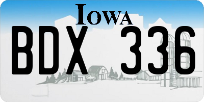 IA license plate BDX336