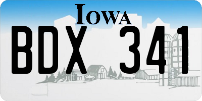 IA license plate BDX341