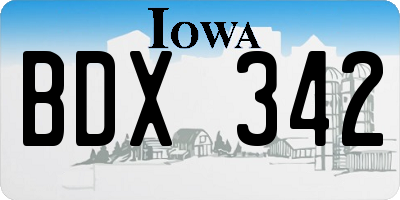 IA license plate BDX342