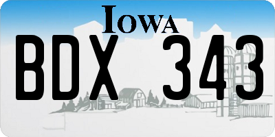 IA license plate BDX343