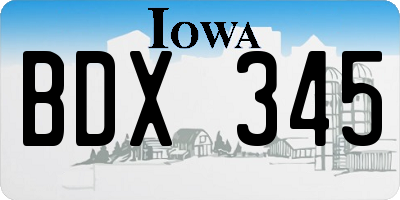 IA license plate BDX345