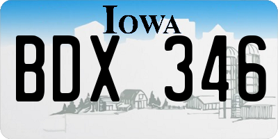 IA license plate BDX346