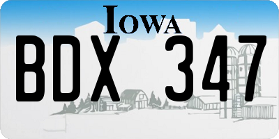 IA license plate BDX347