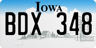 IA license plate BDX348