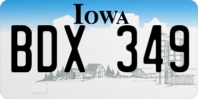 IA license plate BDX349