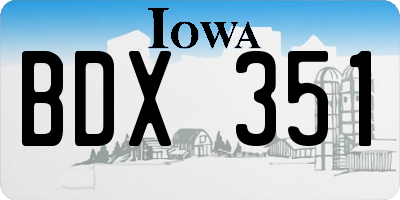 IA license plate BDX351