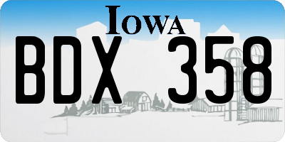 IA license plate BDX358