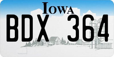 IA license plate BDX364