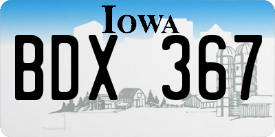 IA license plate BDX367