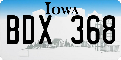 IA license plate BDX368