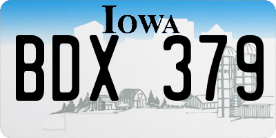 IA license plate BDX379