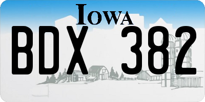 IA license plate BDX382