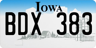 IA license plate BDX383