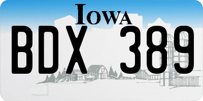 IA license plate BDX389