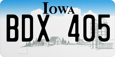 IA license plate BDX405