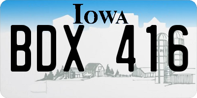 IA license plate BDX416