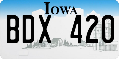 IA license plate BDX420