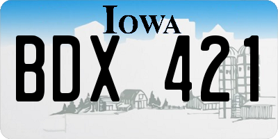 IA license plate BDX421
