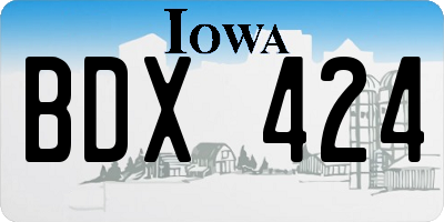 IA license plate BDX424