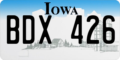 IA license plate BDX426