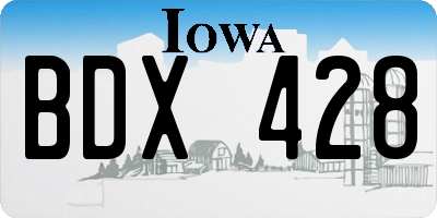 IA license plate BDX428