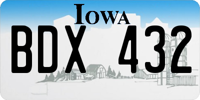IA license plate BDX432