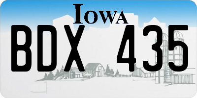 IA license plate BDX435