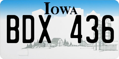 IA license plate BDX436